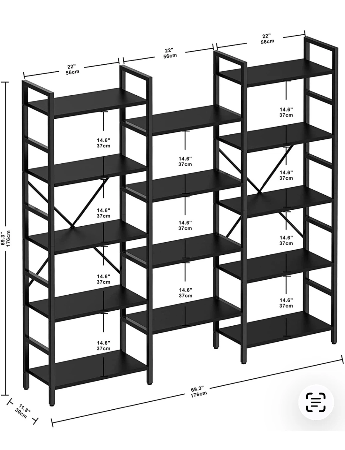 Triple Wide Large Display Shelf
