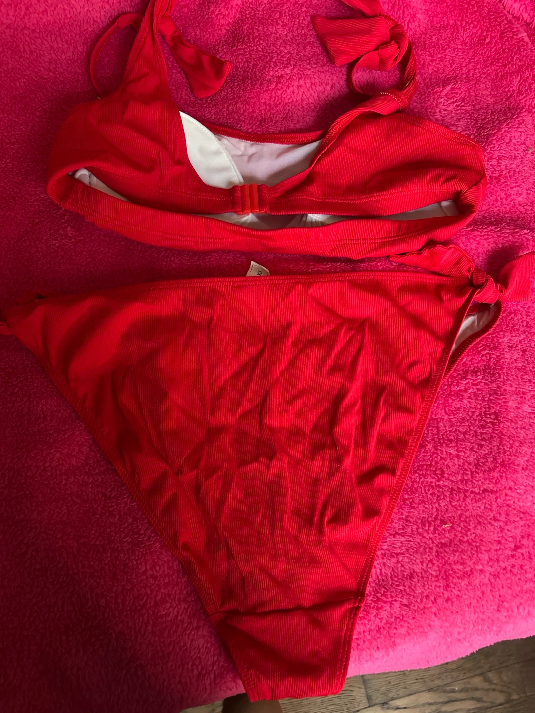 Cache Coeur Red Ribbed Bikini Swimsuit XL - photo 2