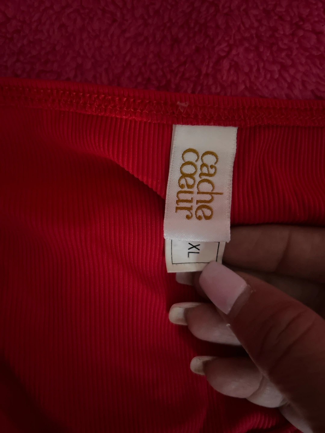 Cache Coeur Red Ribbed Bikini Swimsuit XL - photo 3