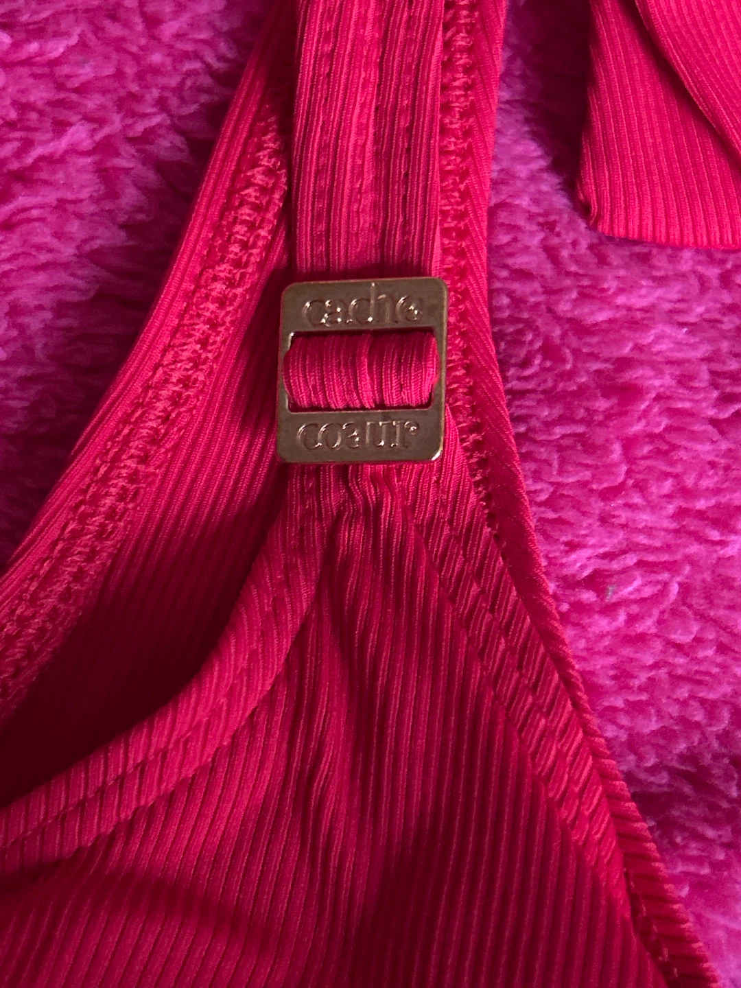 Cache Coeur Red Ribbed Bikini Swimsuit XL - photo 5