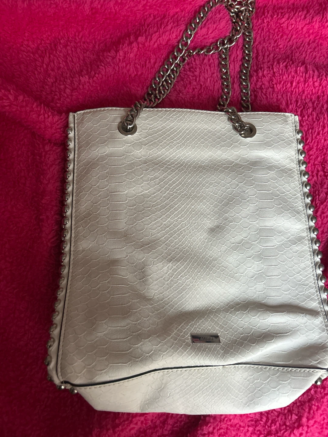 White ALDO Handbag with Studs
