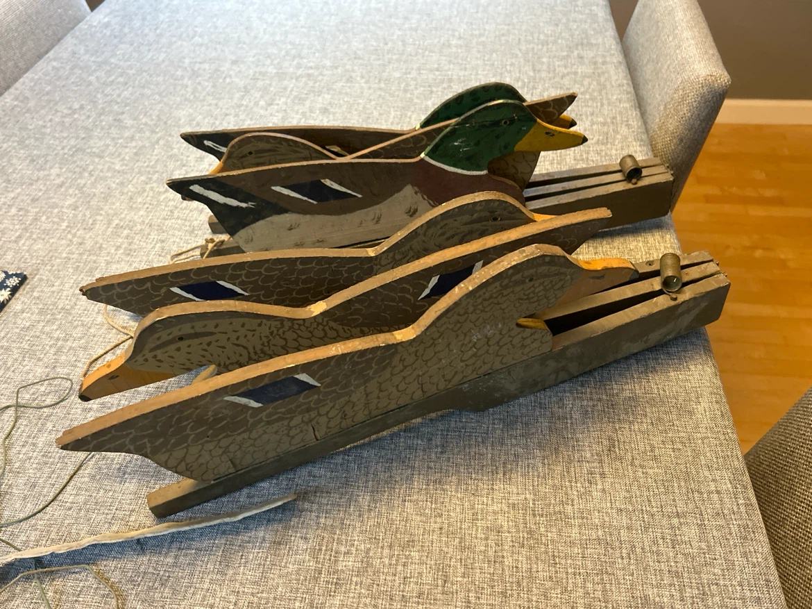 Set of 2 Vintage Wooden Duck Decoys