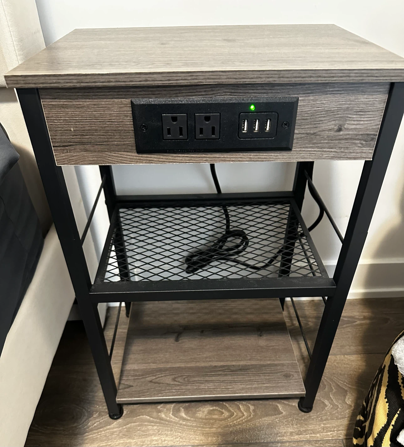 Nightstand with Built-in Power Outlets and USB Ports - photo 4