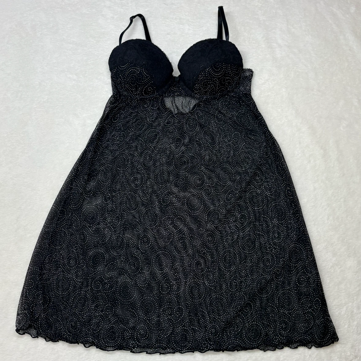 Jacob Black Sheer Babydoll Lingerie V Neck Size S - photo 3
