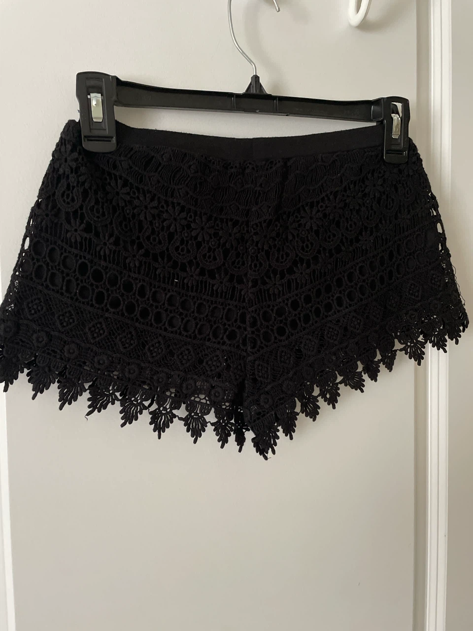 Size S Black Crochet Shorts like new - photo 3