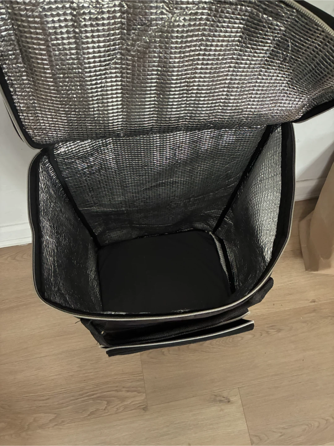 Black Rolling Shopping Cart with Insulated Interior - photo 2