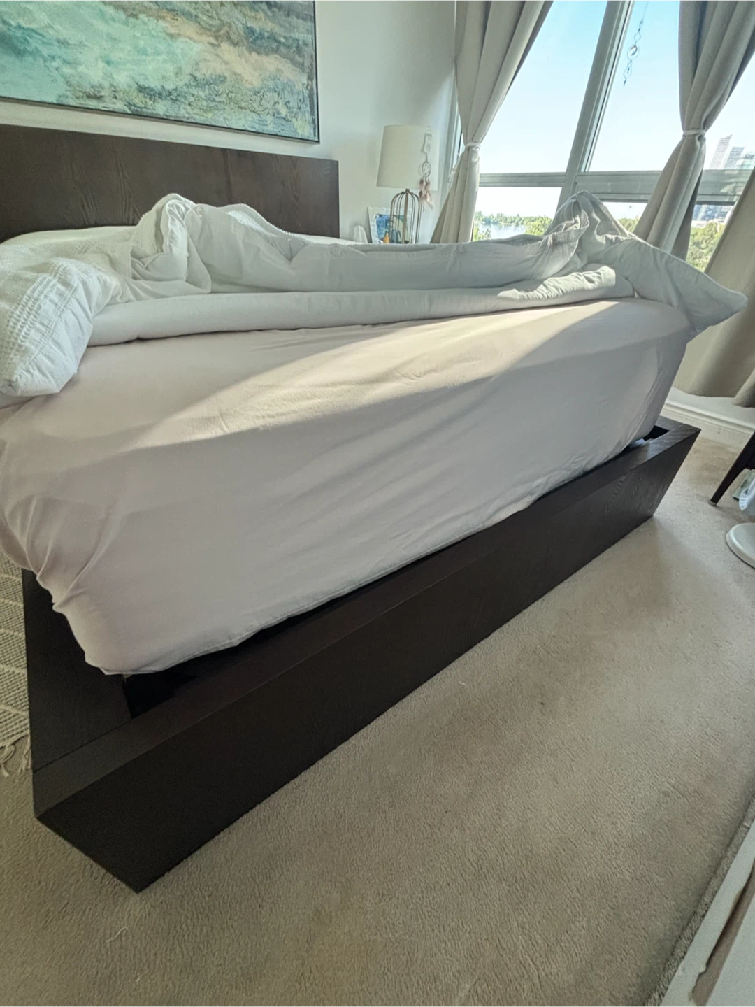 Solid Wood West Elm  Platform Bed Frame with Storage Drawers - photo 3