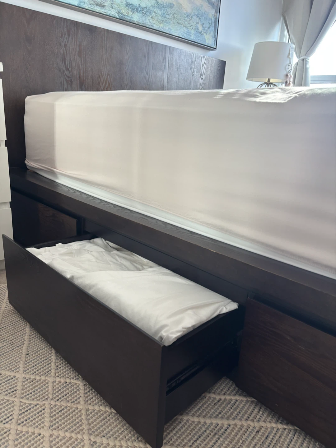 Solid Wood West Elm  Platform Bed Frame with Storage Drawers - photo 5