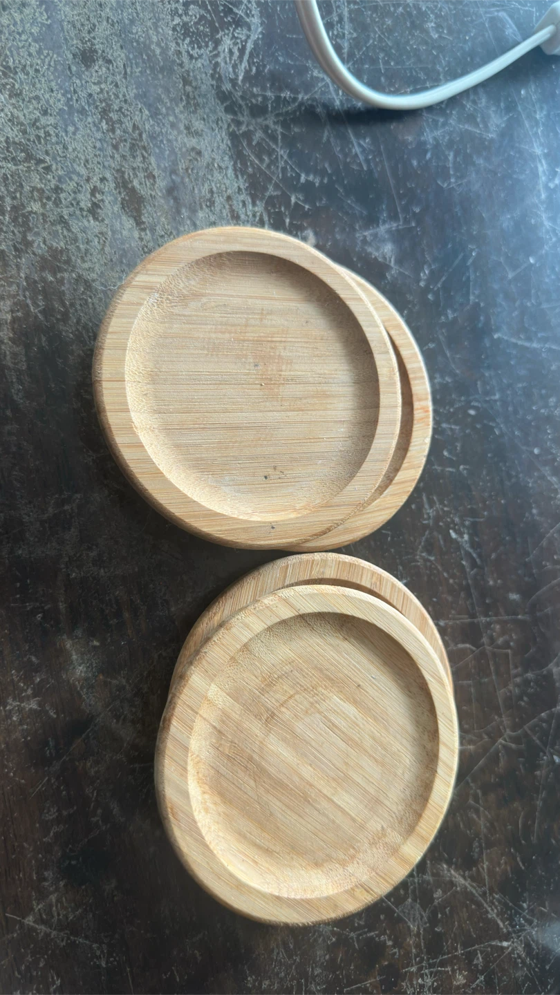 Set of 4 Round Wooden Coasters - photo 3