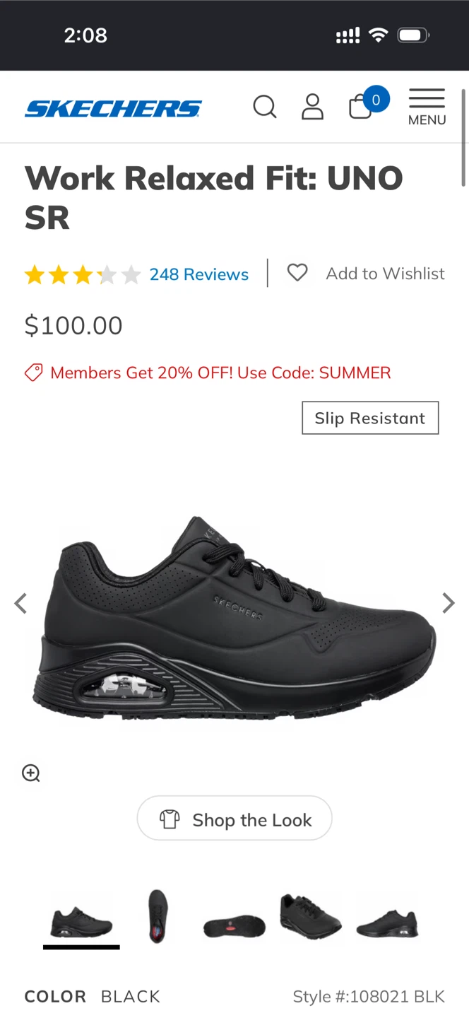 Skechers Work Relaxed Fit UNO SR Slip Resistant Shoes