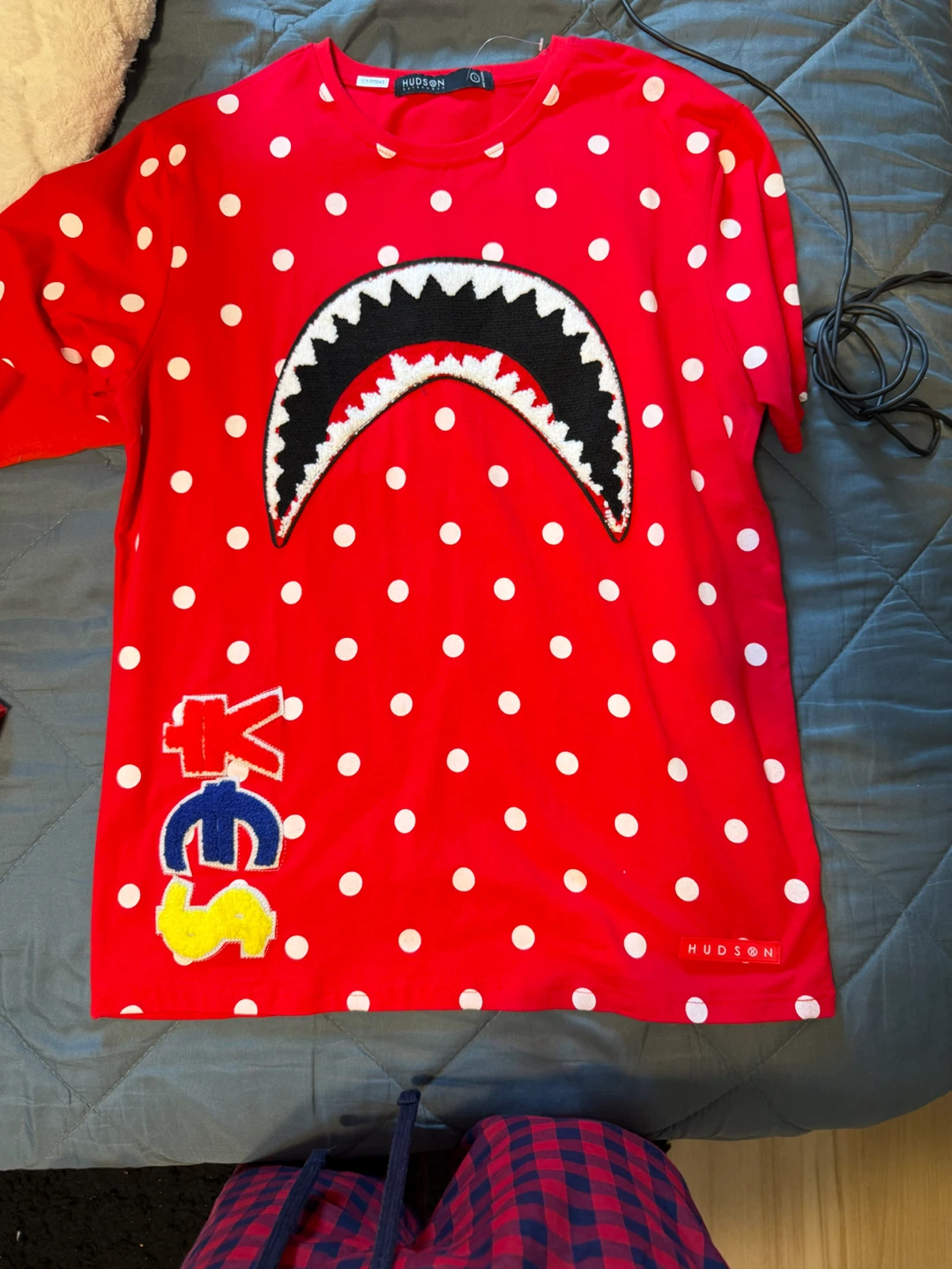 Hudson Red Polka Dot Shark Graphic T-Shirt