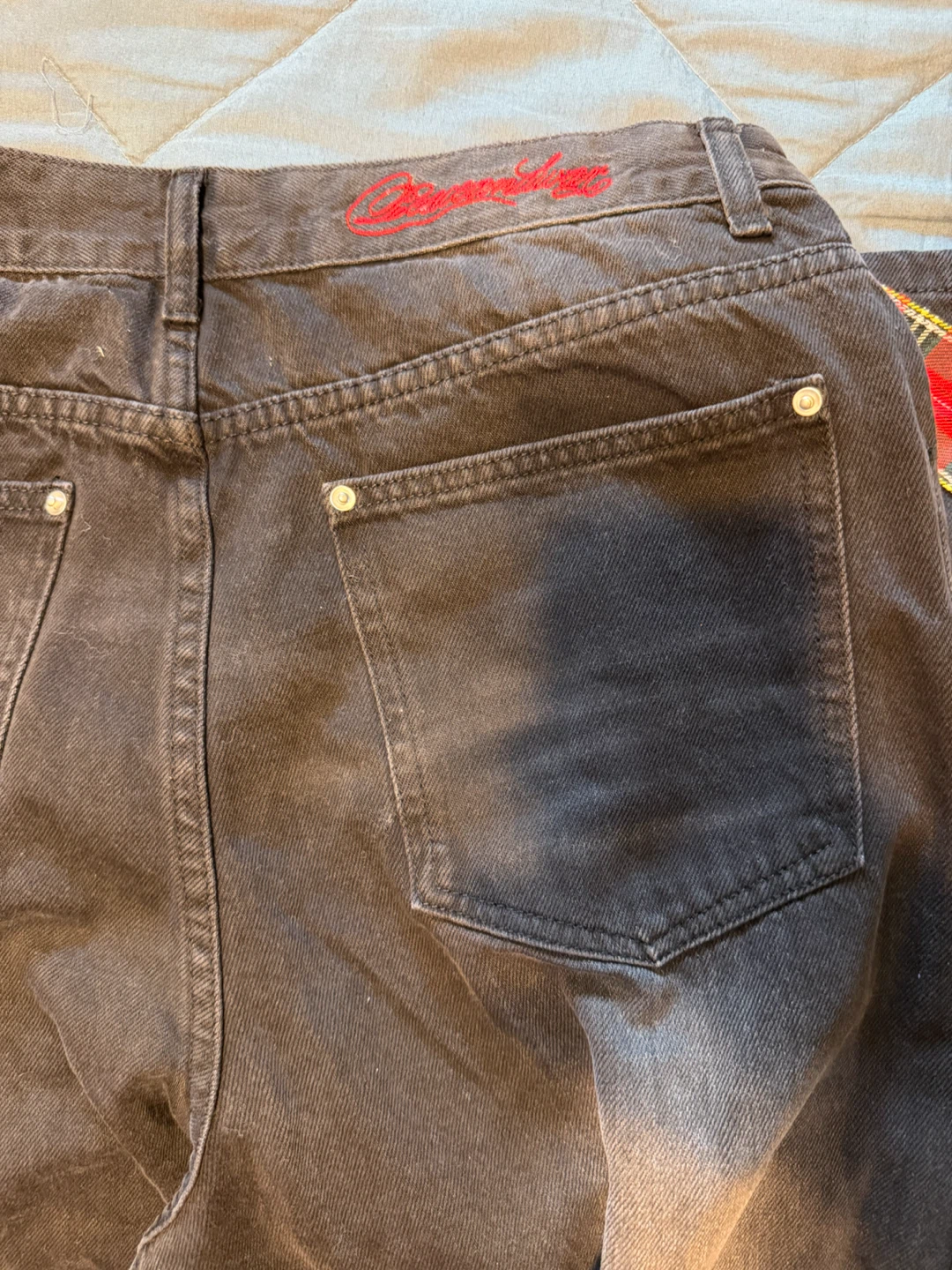 peace and war Jeans with Plaid Detail Size L - photo 4