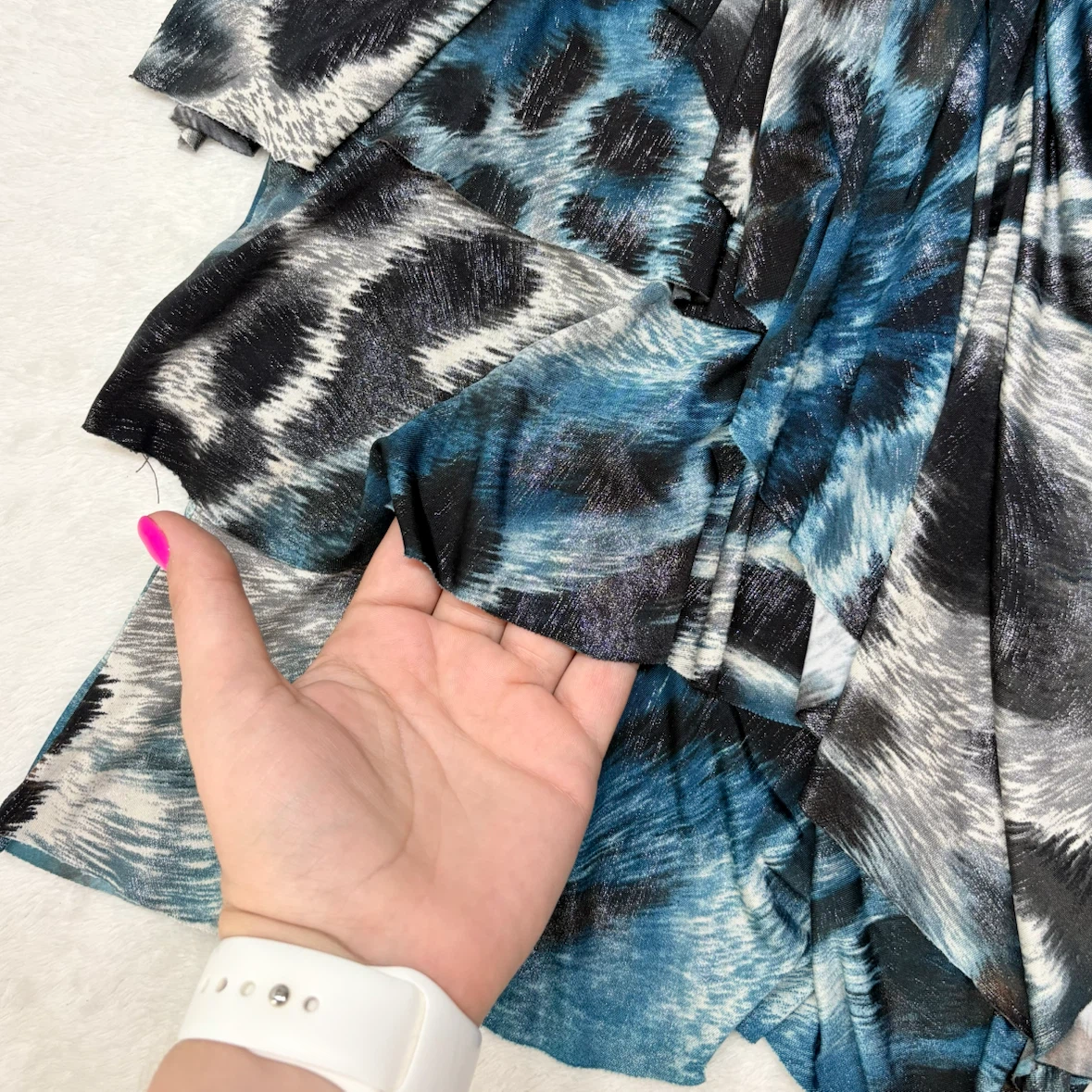 Mode de Vie Y2K Blue Animal Print Tiered Ruffle Tank Top Size S - photo 4