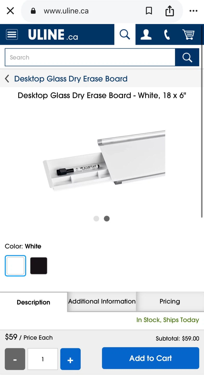 Quartet Desktop Glass Dry Erase Board 18" x 6" - photo 2