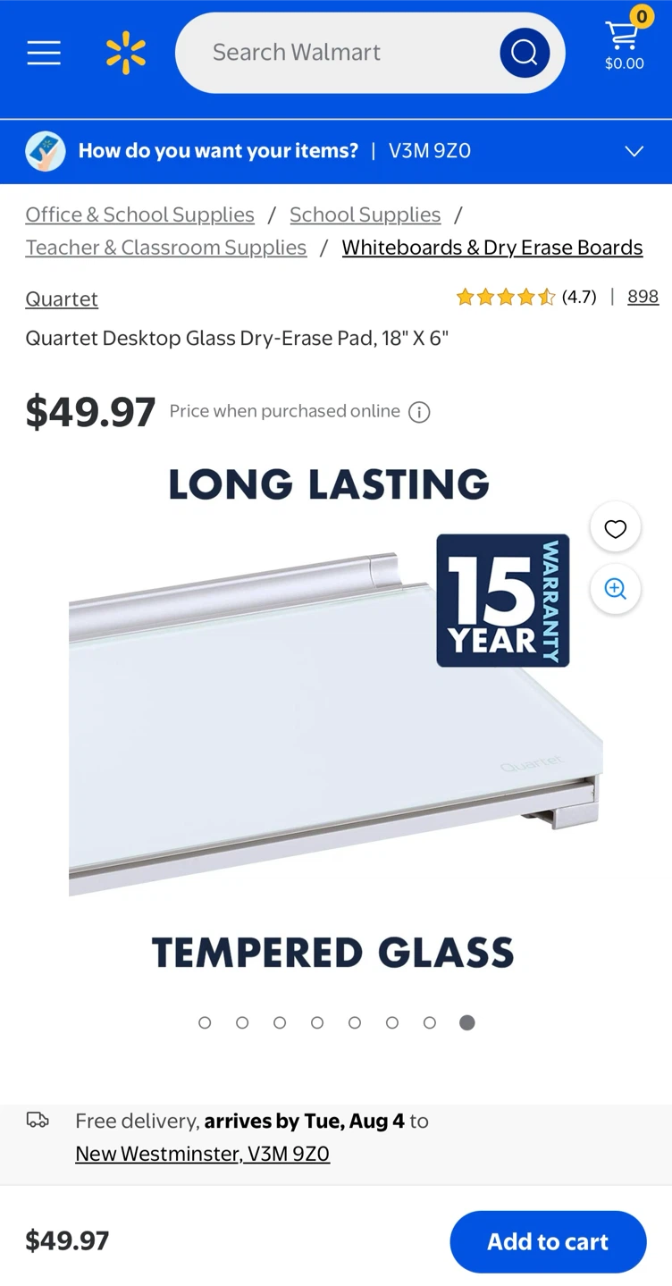 Quartet Desktop Glass Dry Erase Board 18" x 6" - photo 3