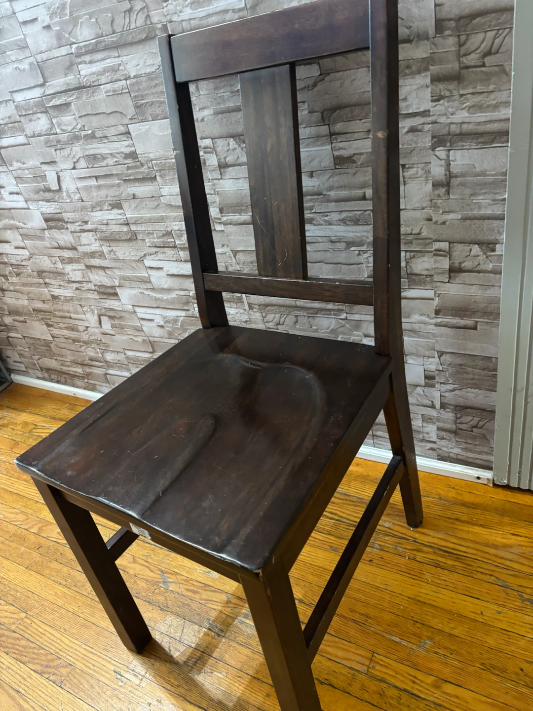 Dark Wood Dining Chair - photo 2