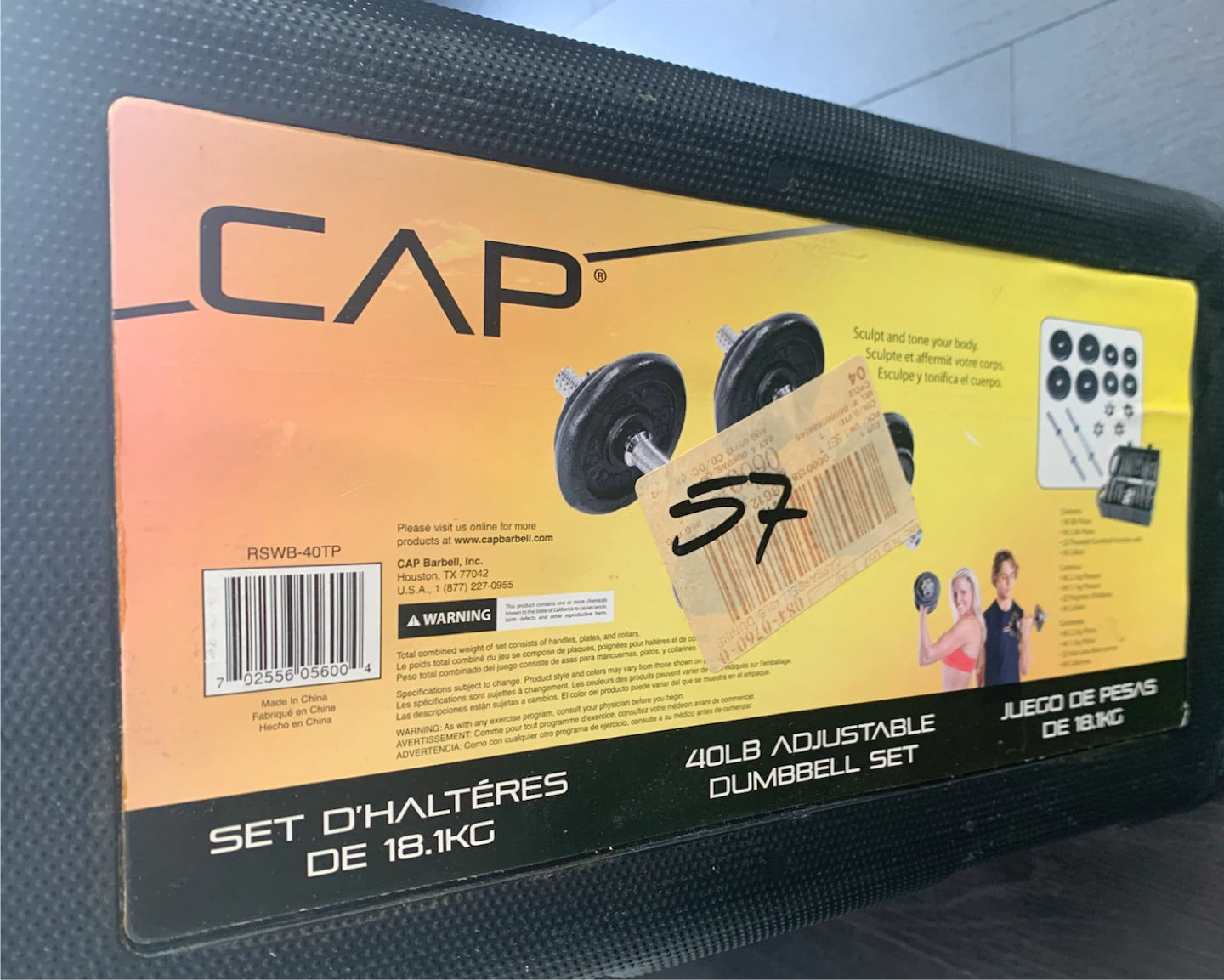 CAP 40LB Adjustable Dumbbell Set - photo 2
