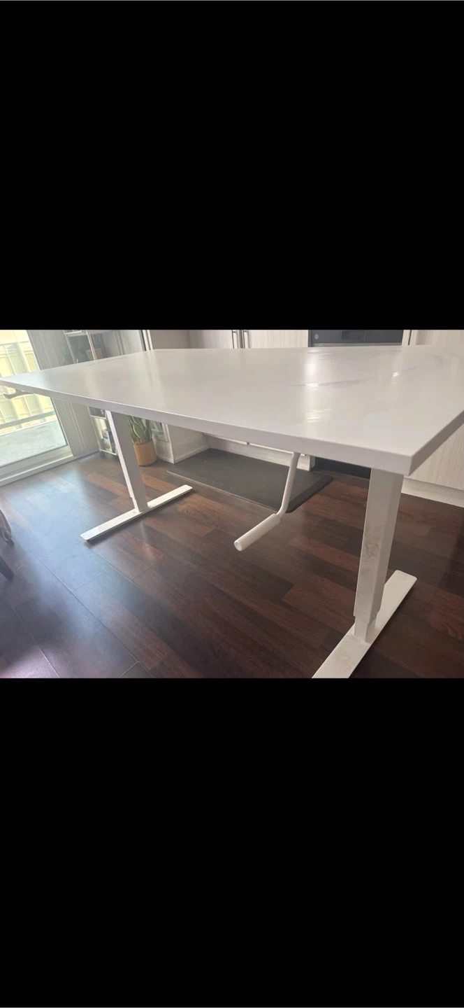 White Crank Standing Desk - photo 2
