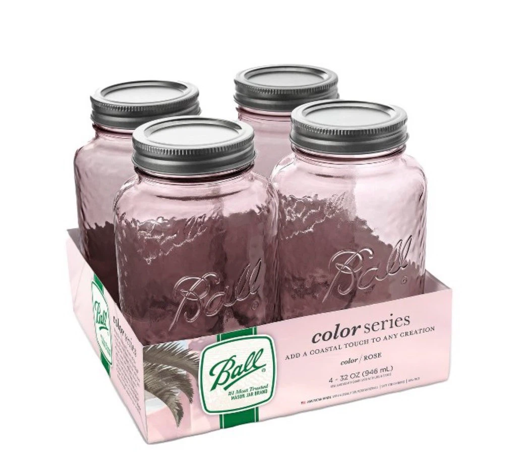 Ball Color Series Rose Mason Jars - 4 Count