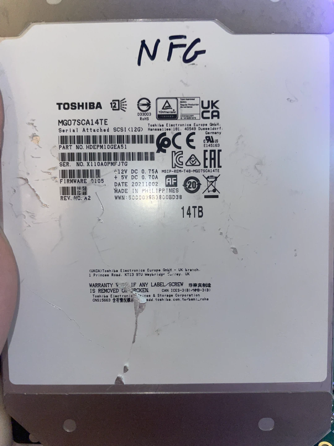 Toshiba MG07SCA14TE 14TB Internal Hard Drive - photo 3