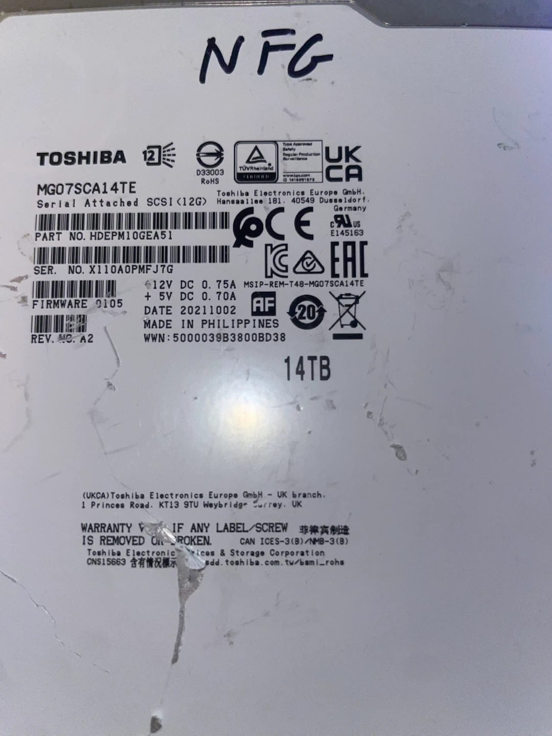 Toshiba MG07SCA14TE 14TB Internal Hard Drive - photo 4