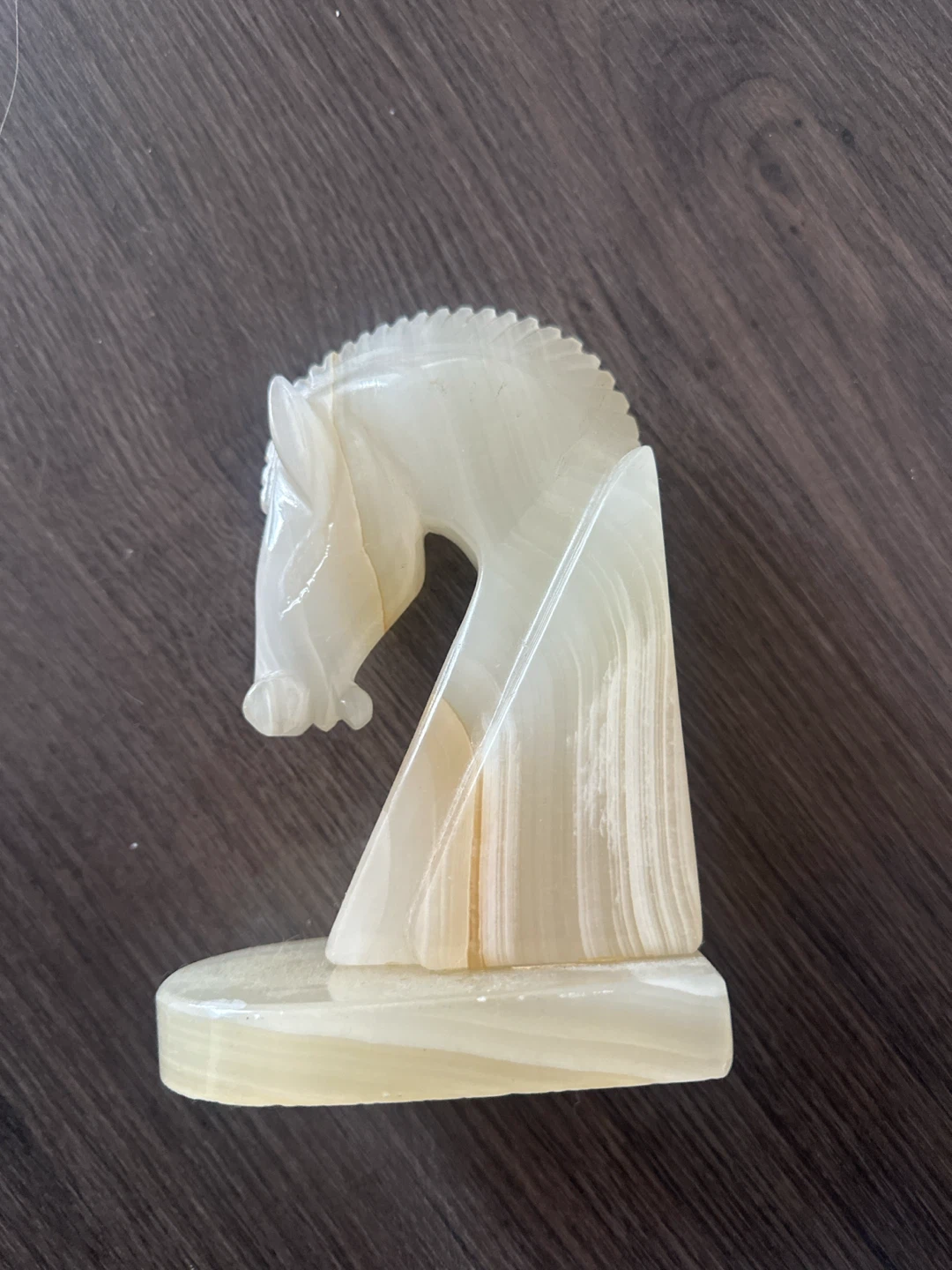 Mexican Onyx Chess Knight Sculpture 2 pieces