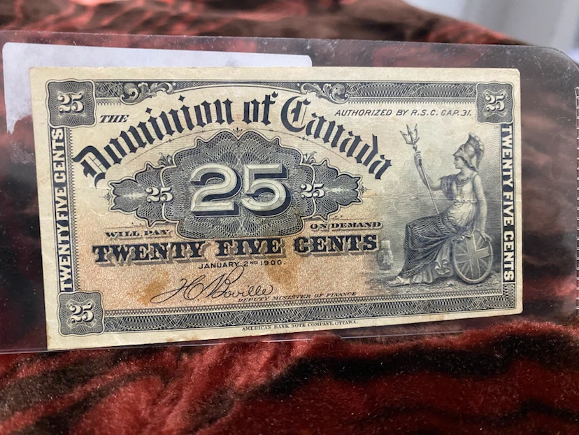 🇨🇦 1900 Dominion of Canada 25¢ “Shinplaster” Banknote