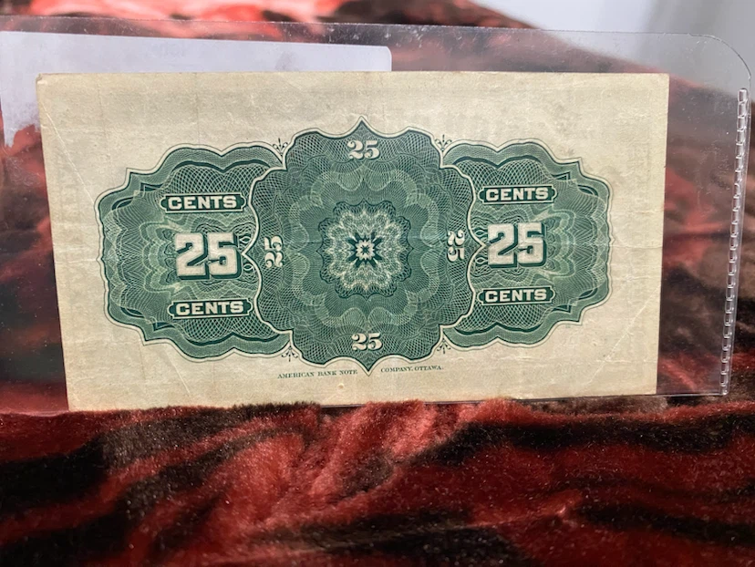 🇨🇦 1900 Dominion of Canada 25¢ “Shinplaster” Banknote - photo 2