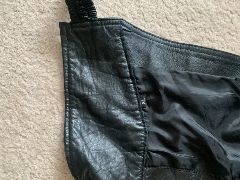 Black Leather Motorcycle Chaps - photo 4