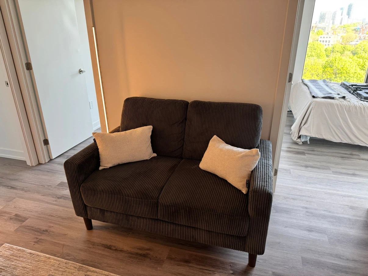 Dark Grey Corduroy Sofa and Loveseat Set - photo 2