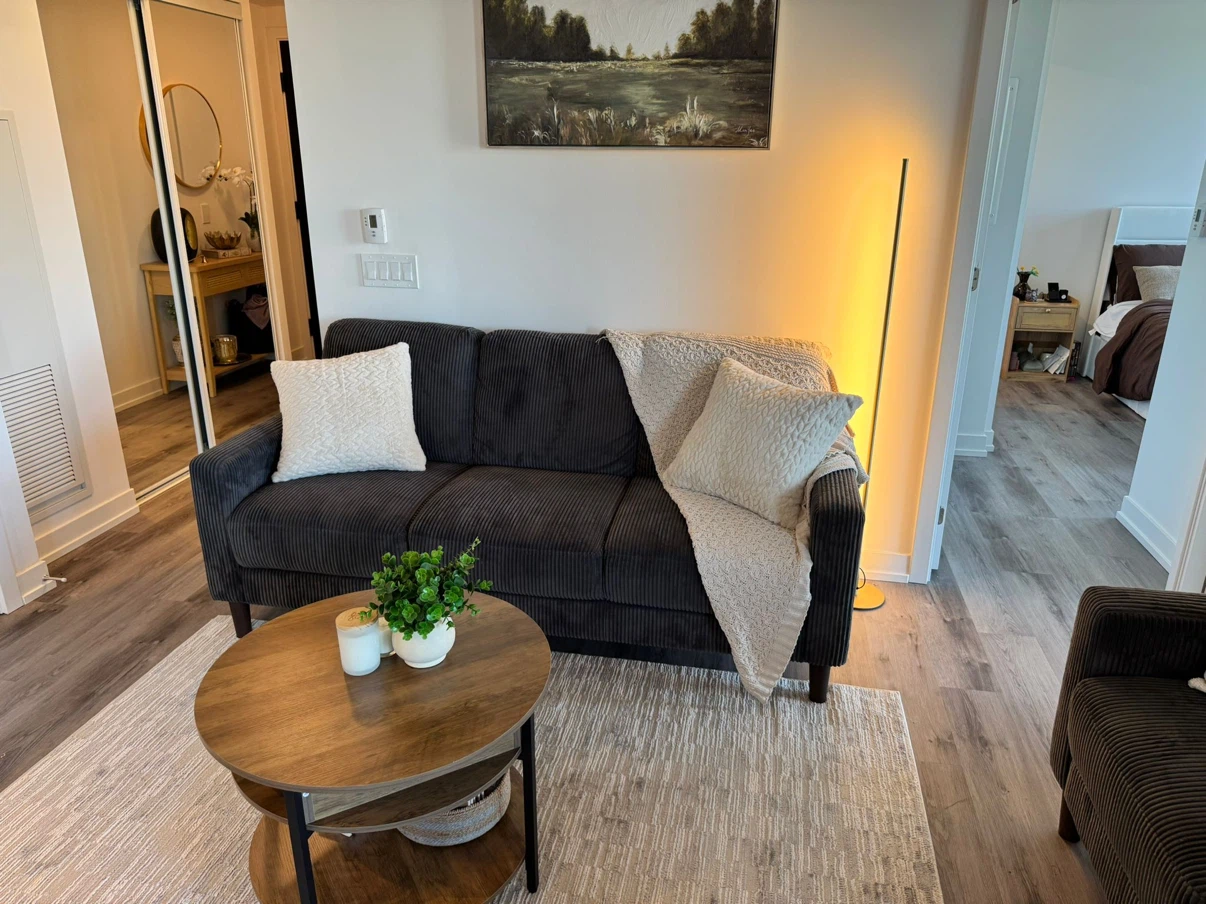 Dark Grey Corduroy Sofa and Loveseat Set - photo 3