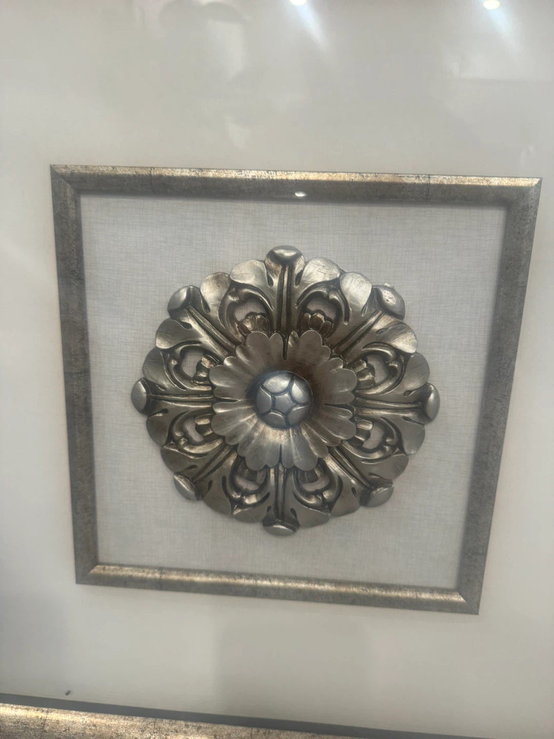 Framed Wall Art with Floral Medallion - photo 3