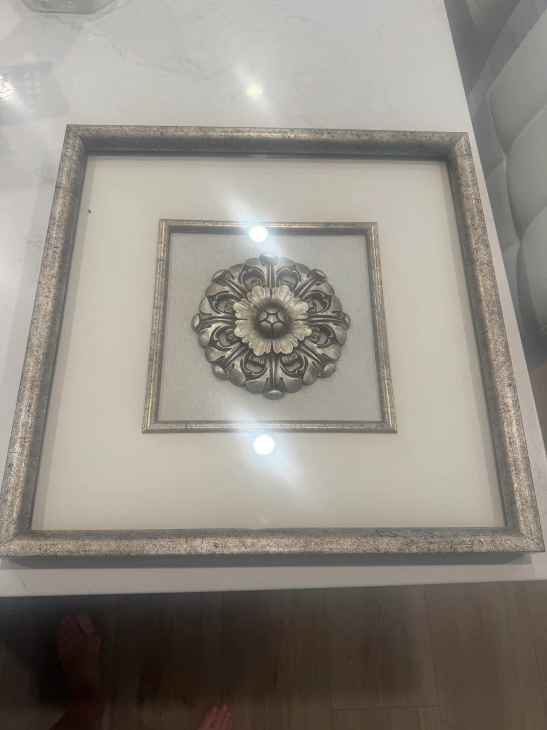 Framed Wall Art with Floral Medallion - photo 5