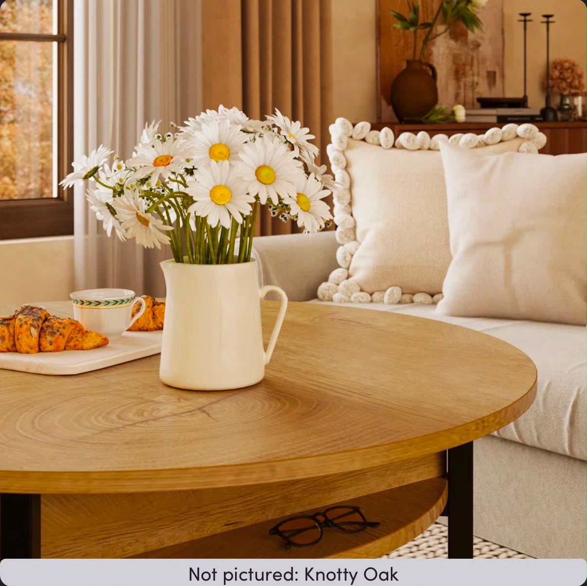 Round Lift-Top Coffee Table with Storage - photo 2