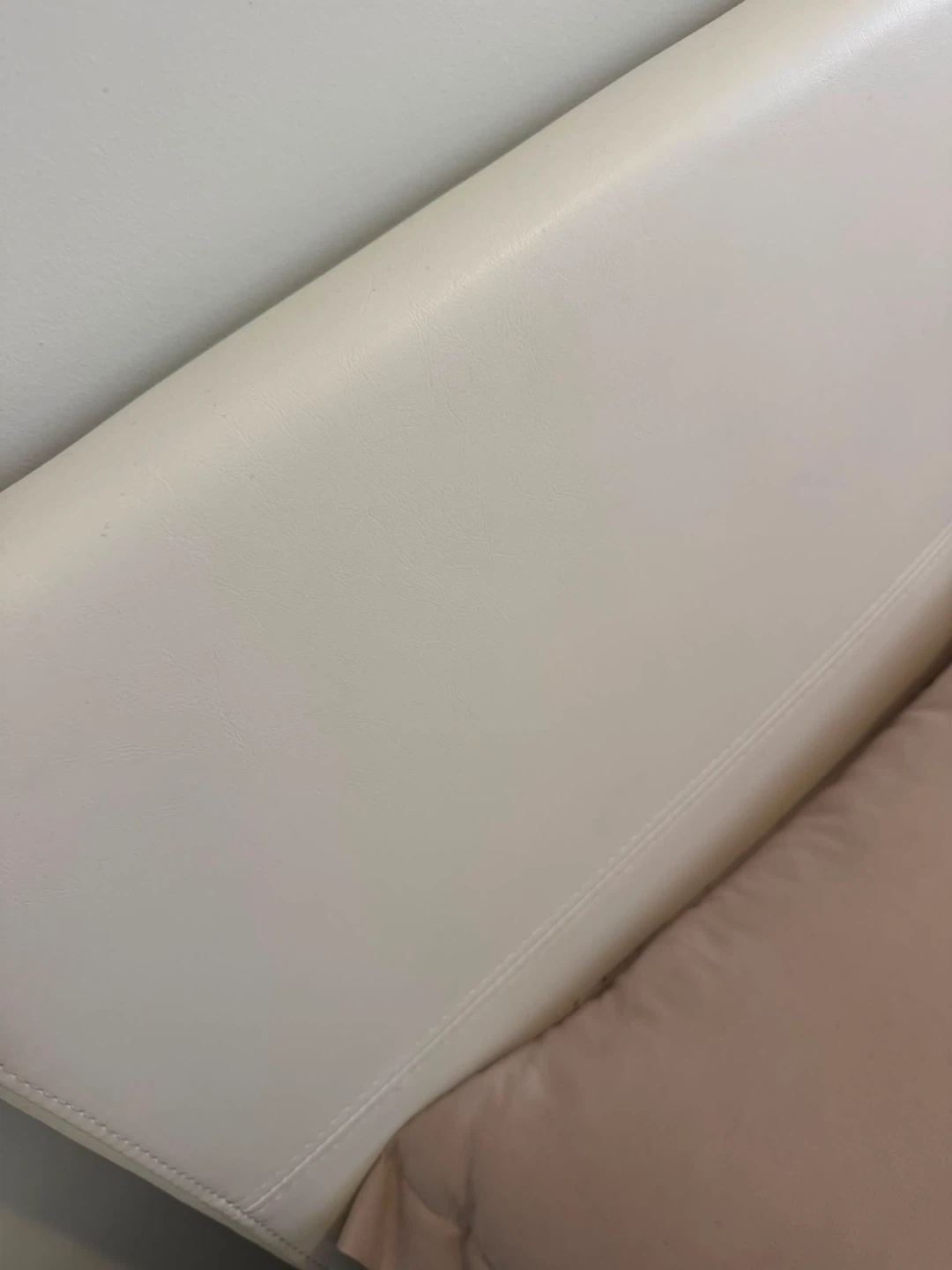 White Faux Leather Platform Bed Frame - photo 2