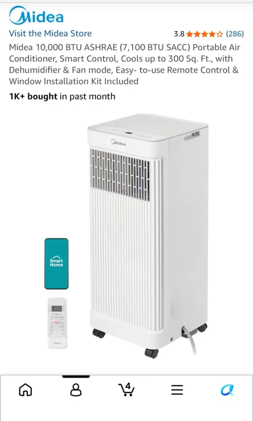 Midea 10,000 BTU Smart Portable Air Conditioner