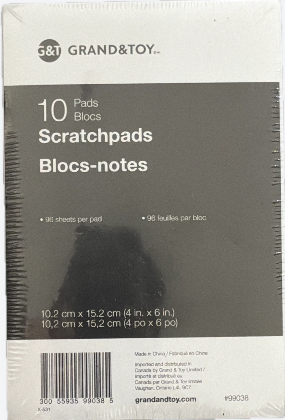 Grand & Toy - 10-Pack Scratchpads (4x6 Inch)