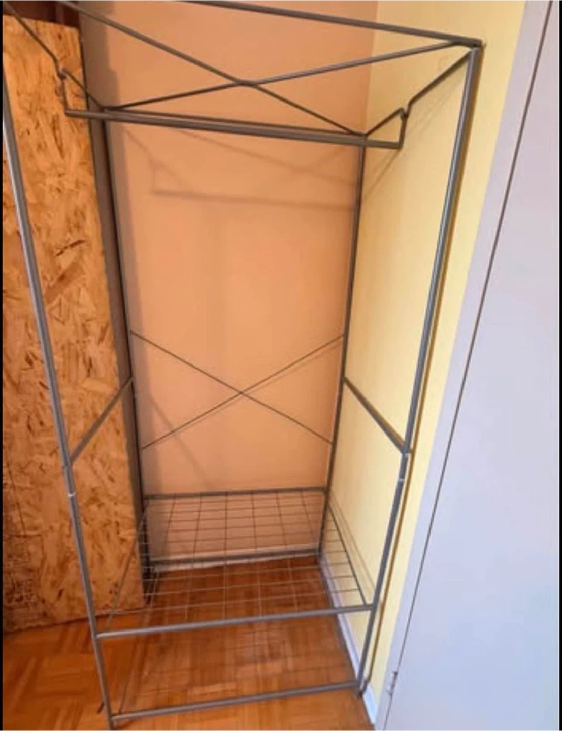 Disassembled Metal Garment Rack with Shelf - photo 2
