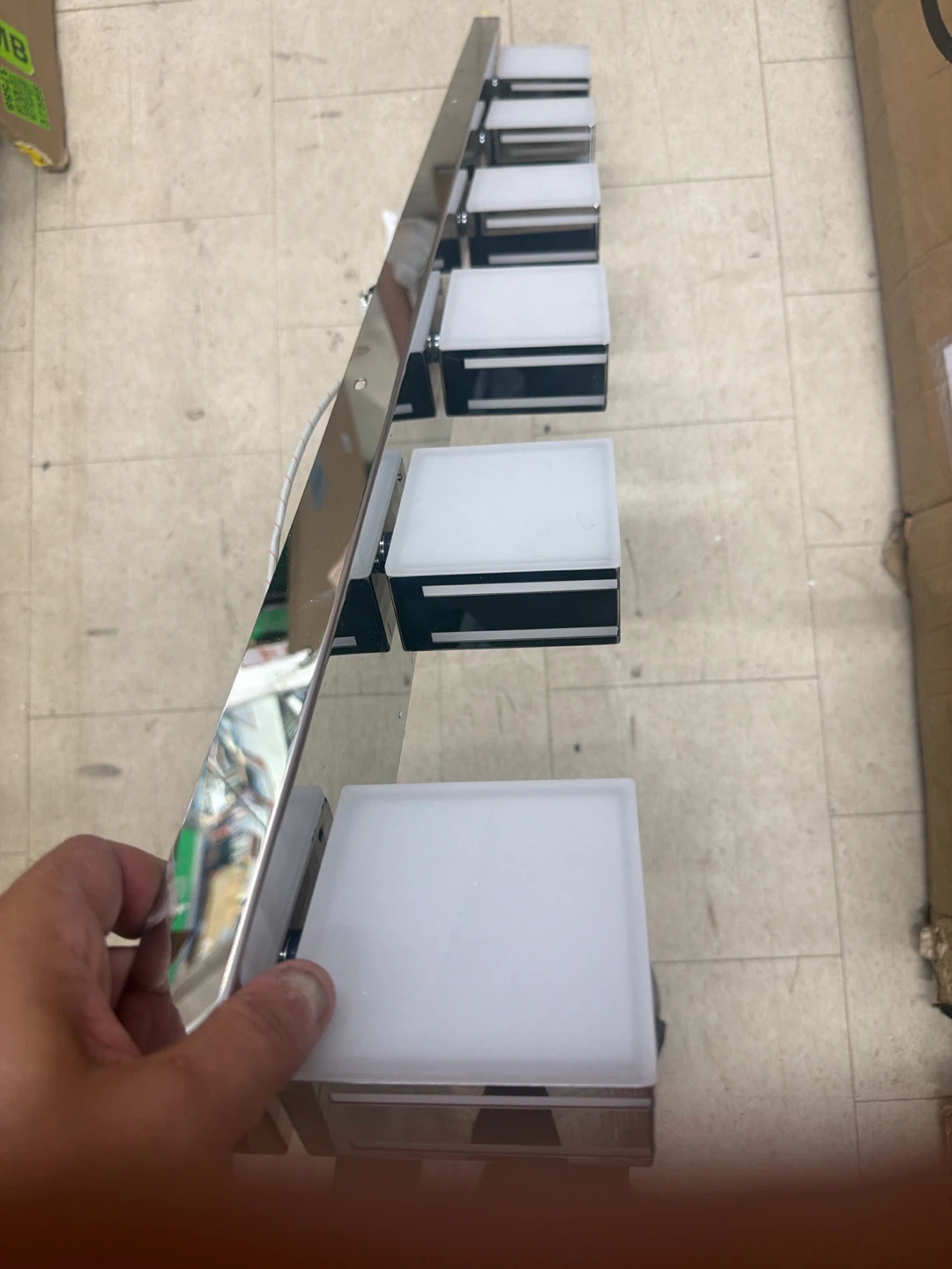 Chrome and Frosted Glass Light Fixture - photo 3