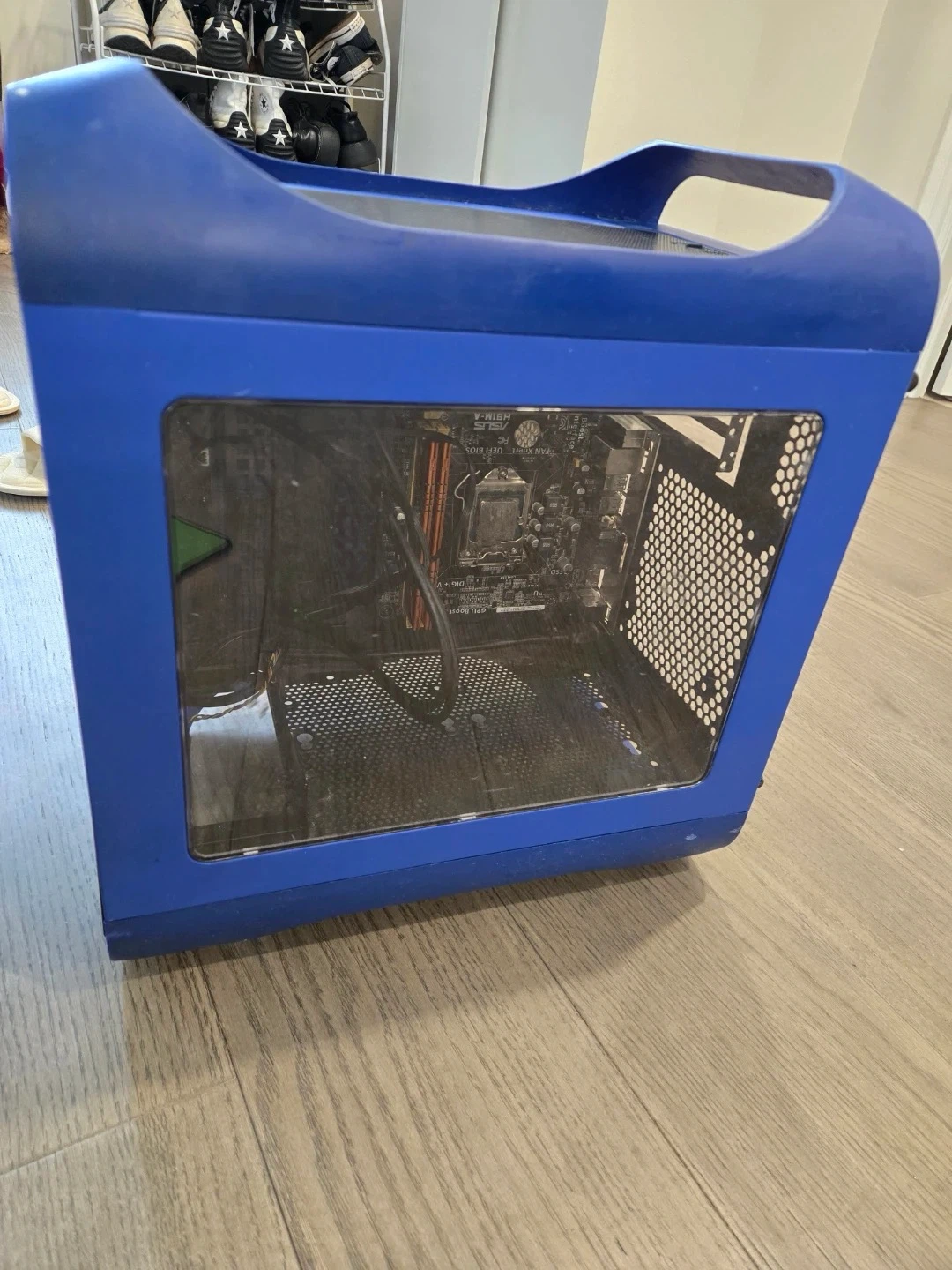 Blue PC Tower Case with Handle - photo 2