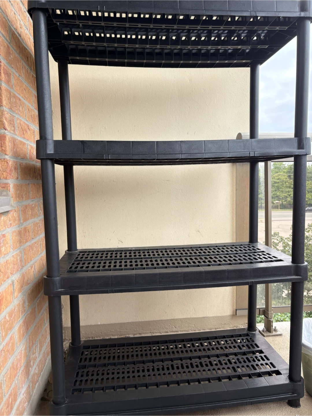 Black 4-Tier Plastic Shelving Unit