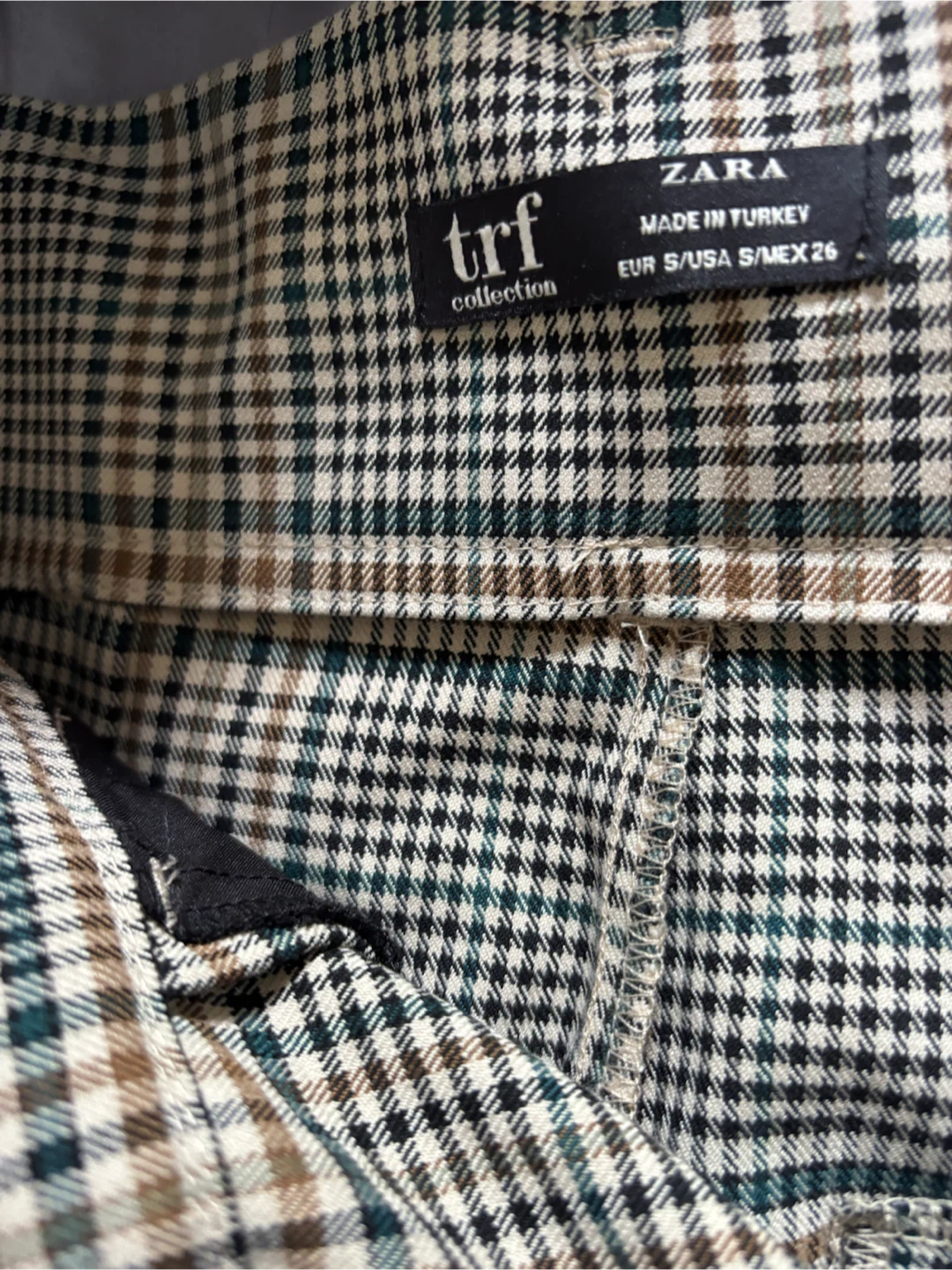 ZARA TRF Plaid Belted Trousers Size S - photo 3