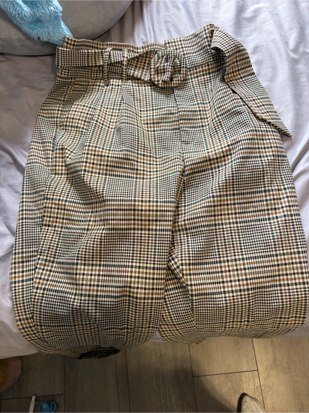 ZARA TRF Plaid Belted Trousers Size S - photo 5