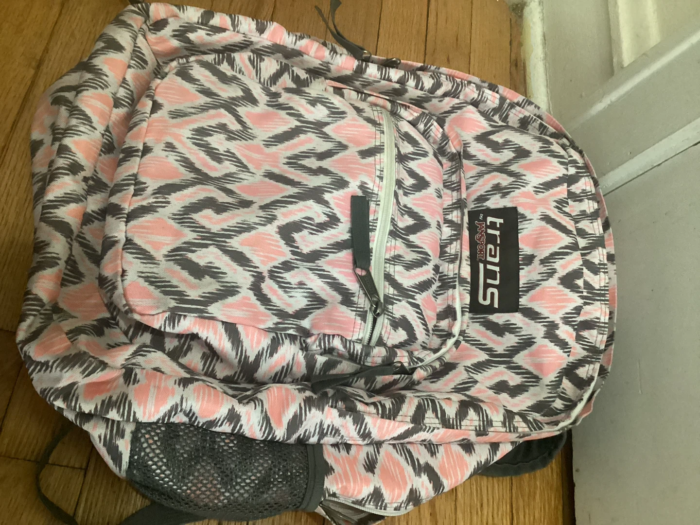 JanSport Backpack Pink Geometric Pattern