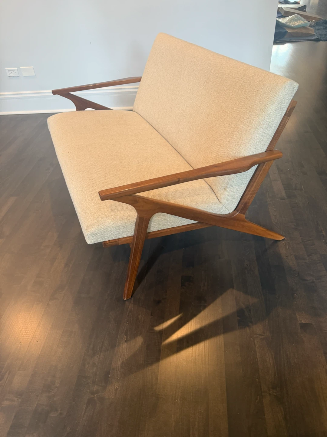 Crate and Barrel Peal Cavett Mid-Century Modern Style Loveseat