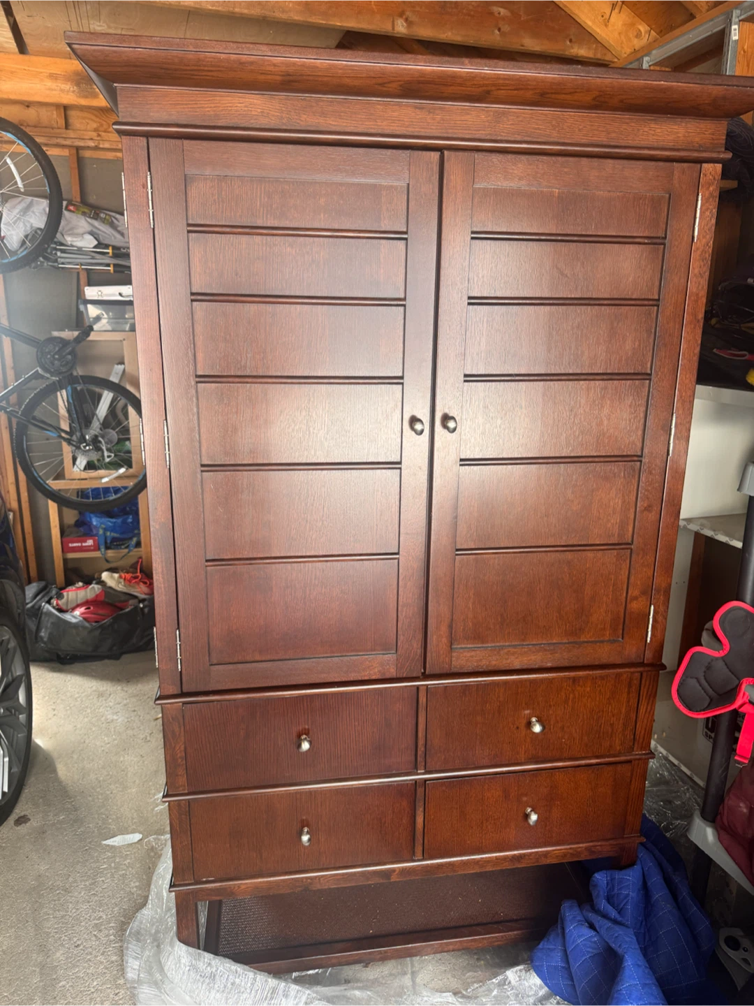 Wooden Armoire with Drawers
