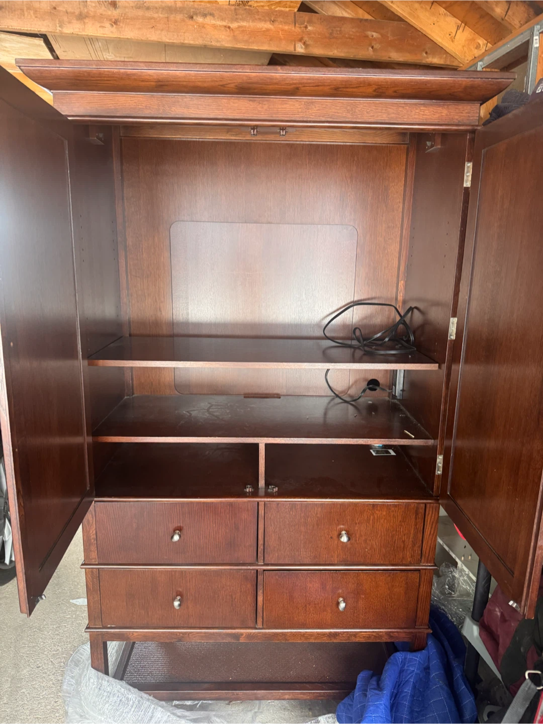 Wooden Armoire with Drawers - photo 2