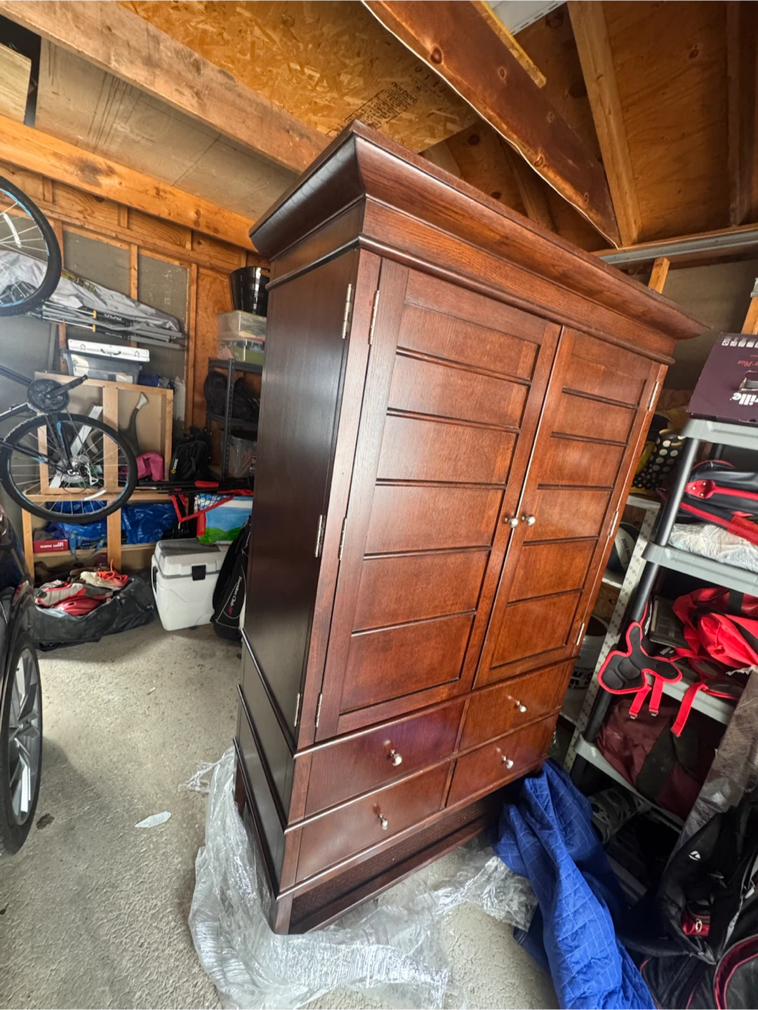 Wooden Armoire with Drawers - photo 4
