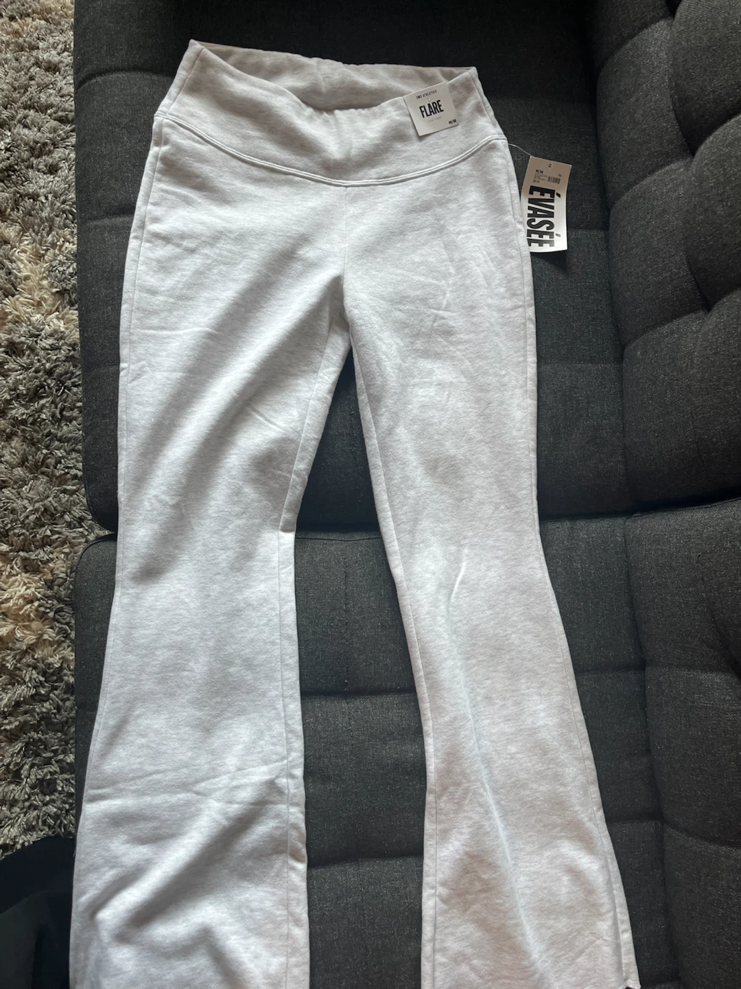 EVASÉE Flare Athletic Pants - Grey