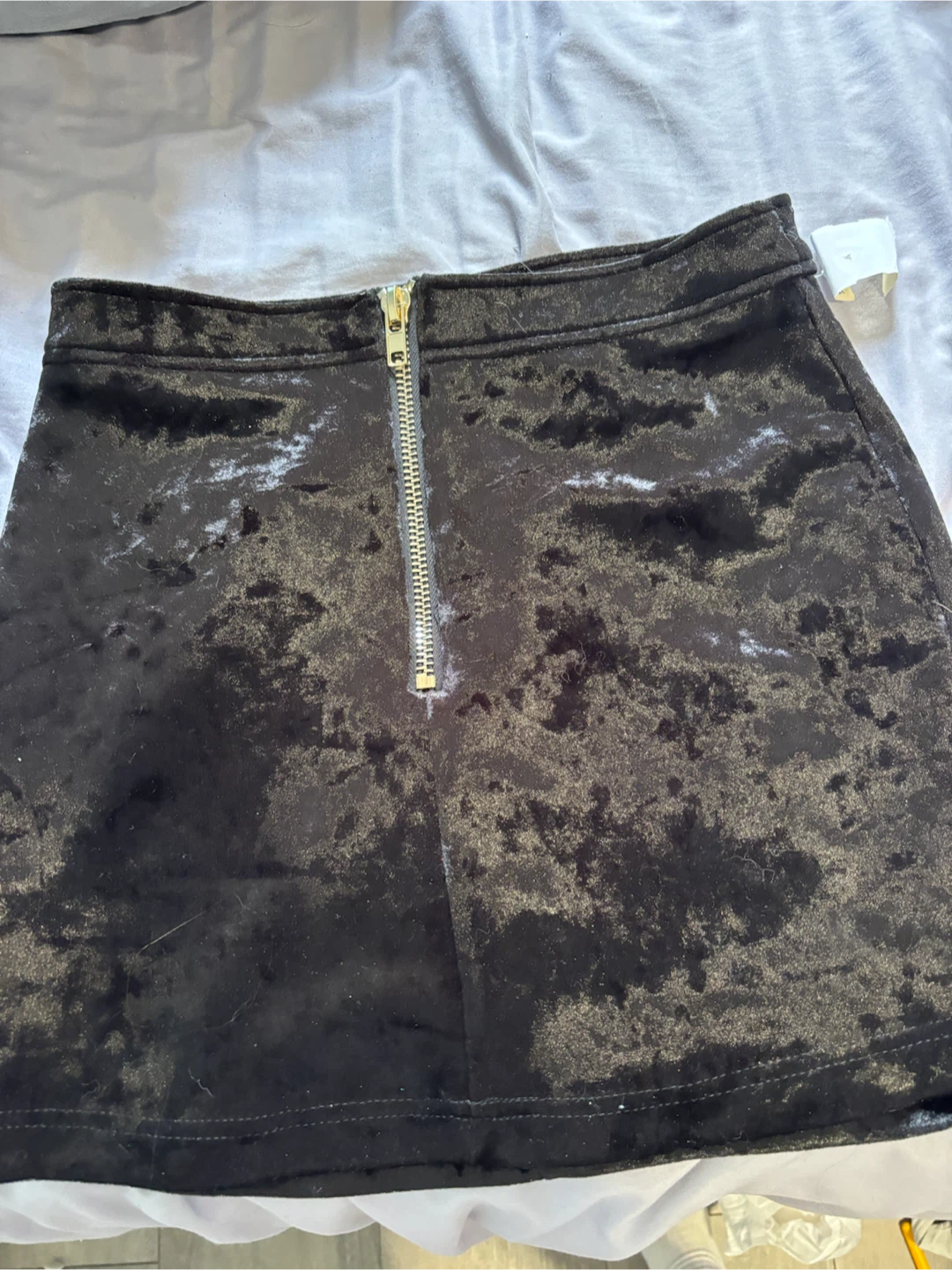 Forever 21 Black Velvet Skirt with Pink Lining